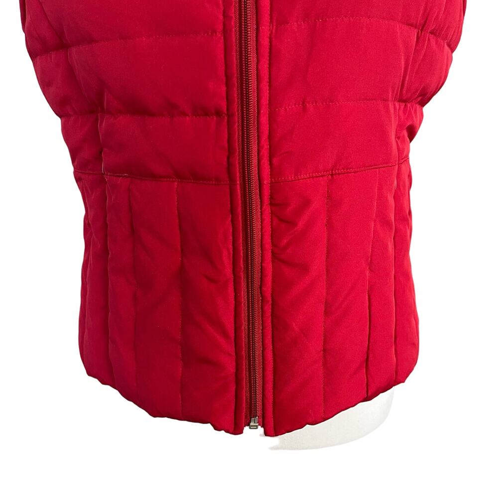 Kenneth Cole Reaction Puffer Vest Size M Red Down Feathers Zip Pockets Collar - Picture 3 of 12